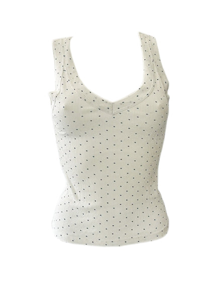 Canotta a pois Vicolo UAB0254 Bianco/Blu