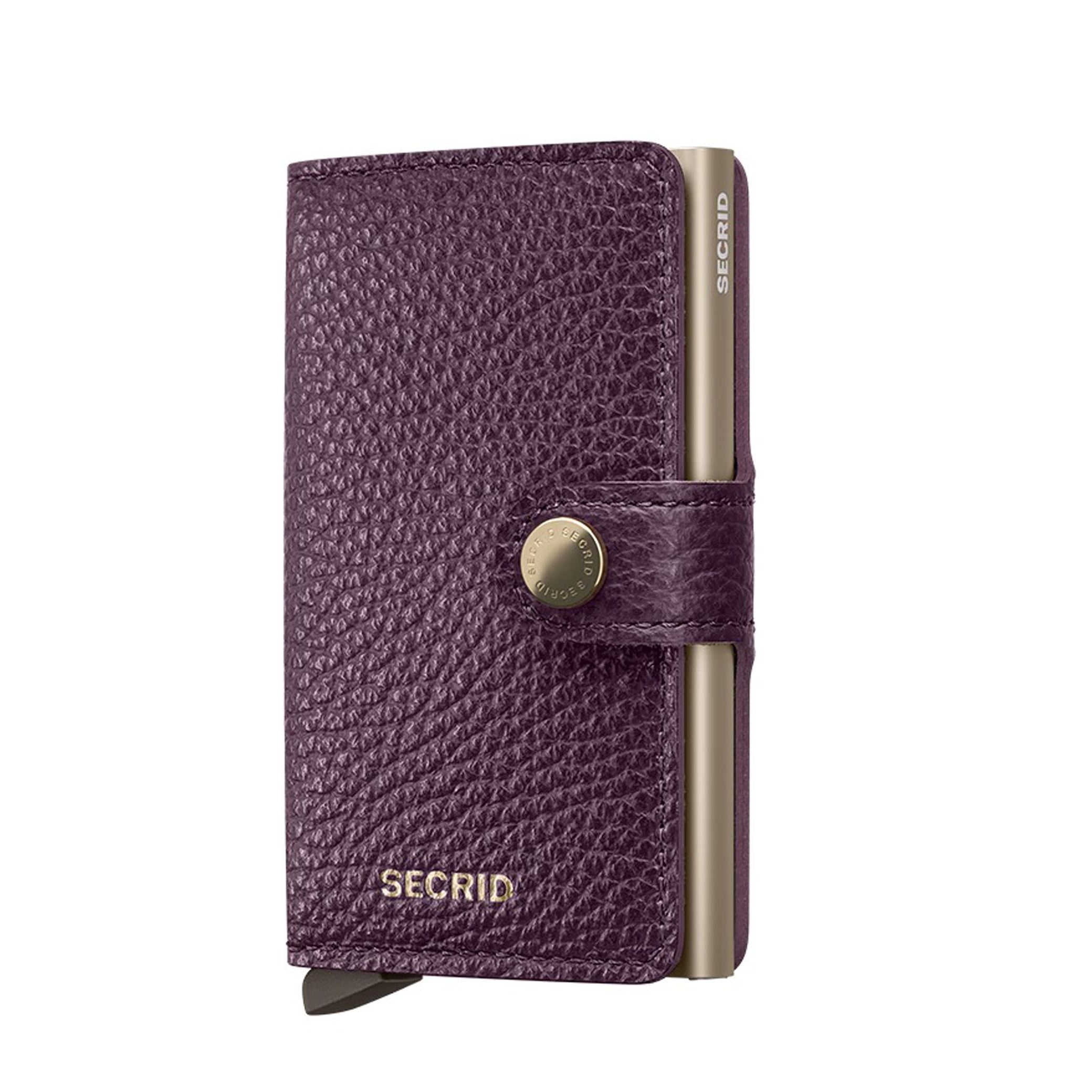 Portafoglio Secrid MPE-Grape colore Grape – miniwallet in pelle con protezione RFID e chiusura a bottone