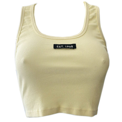 Canotta Cropped Vicolo RAB0099 Giallo