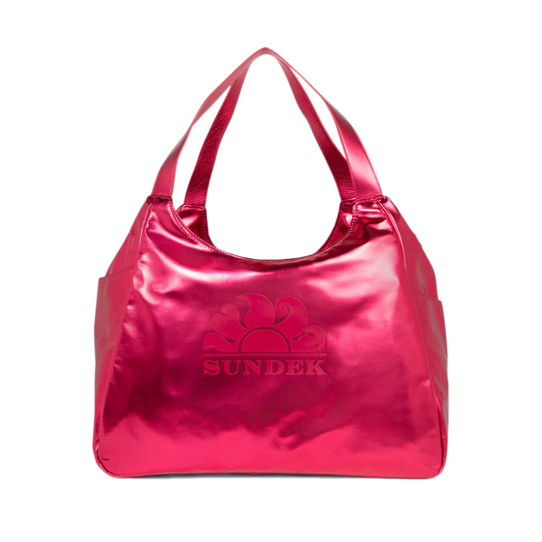 Borsa Shopper laminata con logo Sundek AW417ABPU7LA Pitaya