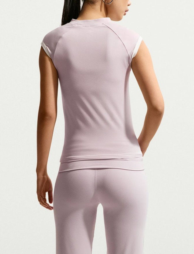 Top Aderente Nike IO4441-019 Donna Platinum Violet Zip 1/4 | Manfrellotti