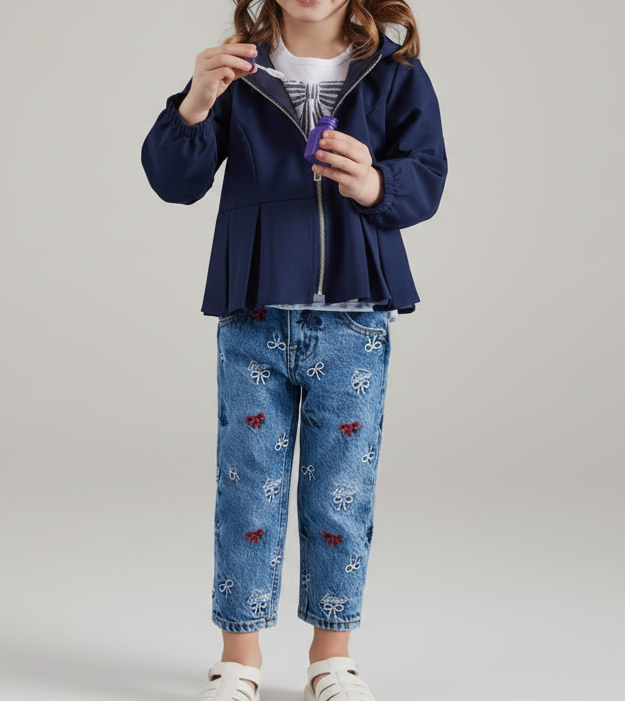 Bambina con sfondo bianco