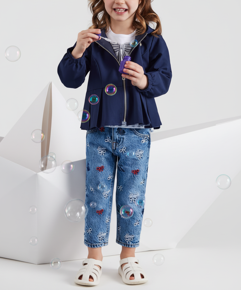 Bambina con sfondo bianco