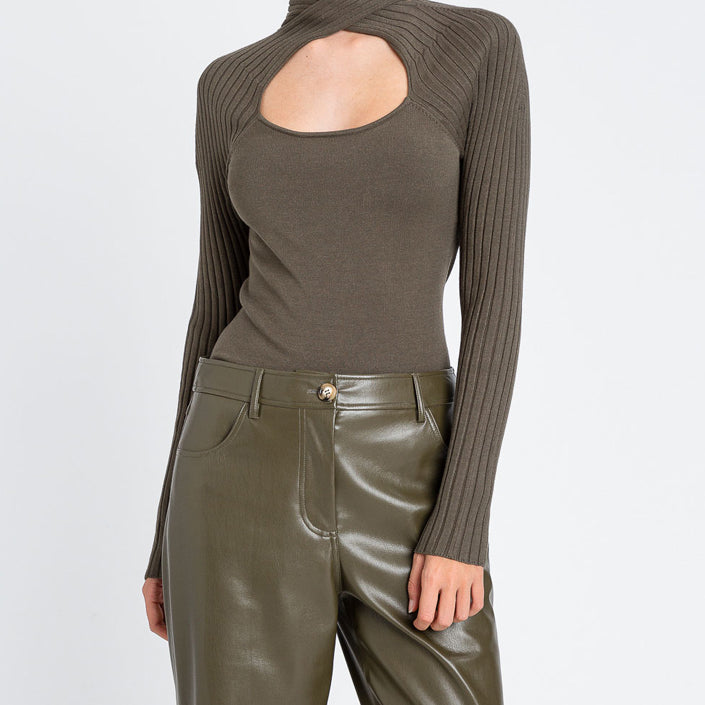 Maglia con oblò Twinset 252LI3FDD Green Olive Donna