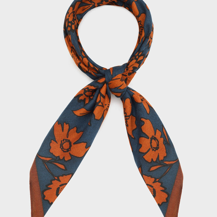 Foulard NALI' Fiori BOSC0169 Arancio/Blu Donna