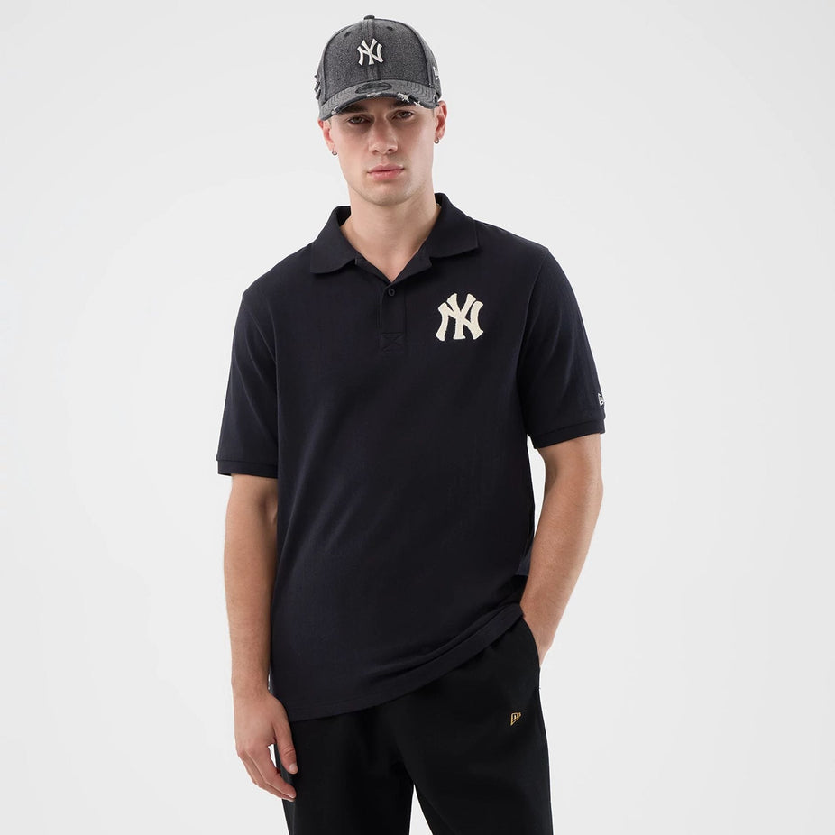 Polo New Era New York Yankees MLB Rib 60856204 uomo colore blu navy Navy (410)
