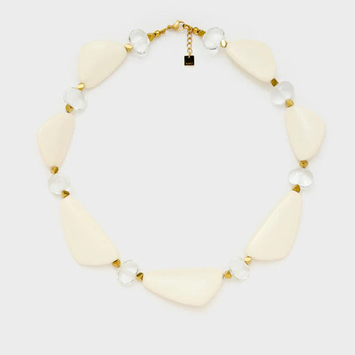 Collana Nalì Con Elementi Resina E Sfere EMCL1137 Bianco