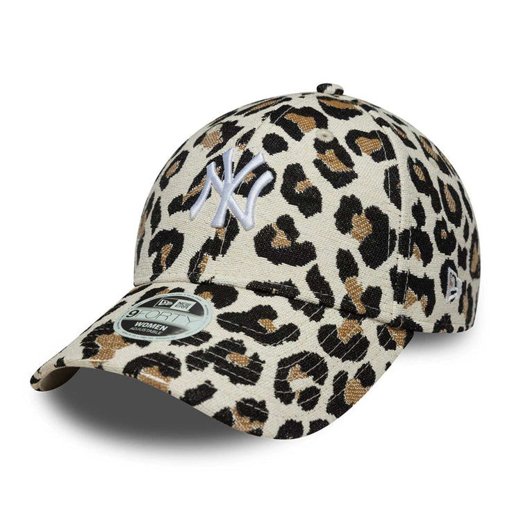 Cappello con visiera NEW ERA 9FORTY New York Yankees MLB Leopard Midi 60771750 Beige Chiaro Donna