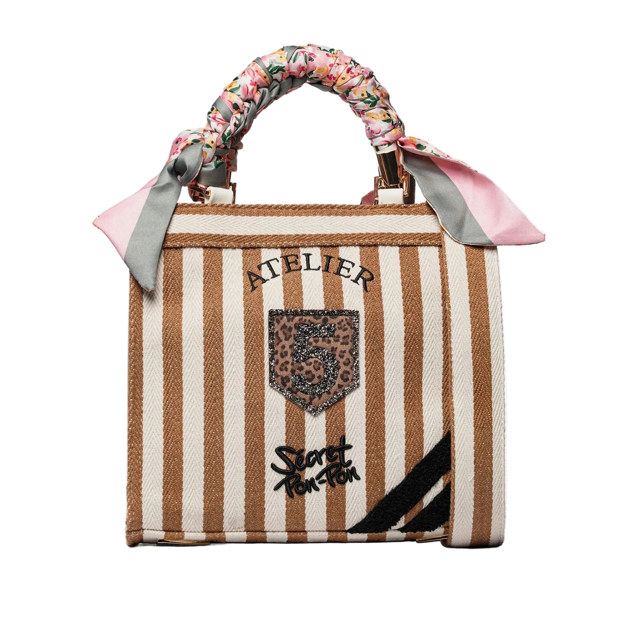 Borsa a spalla Sécret Pon-Pon Saint Tropez Bag S Beige/Cuoio Donna – tracolla regolabile, chiusura zip, H.22xL.25xP.12 cm