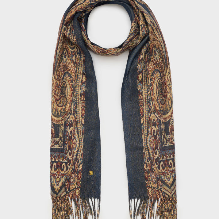 Sciarpa stampata Nalì Caroline LASC0346 Blu Donna