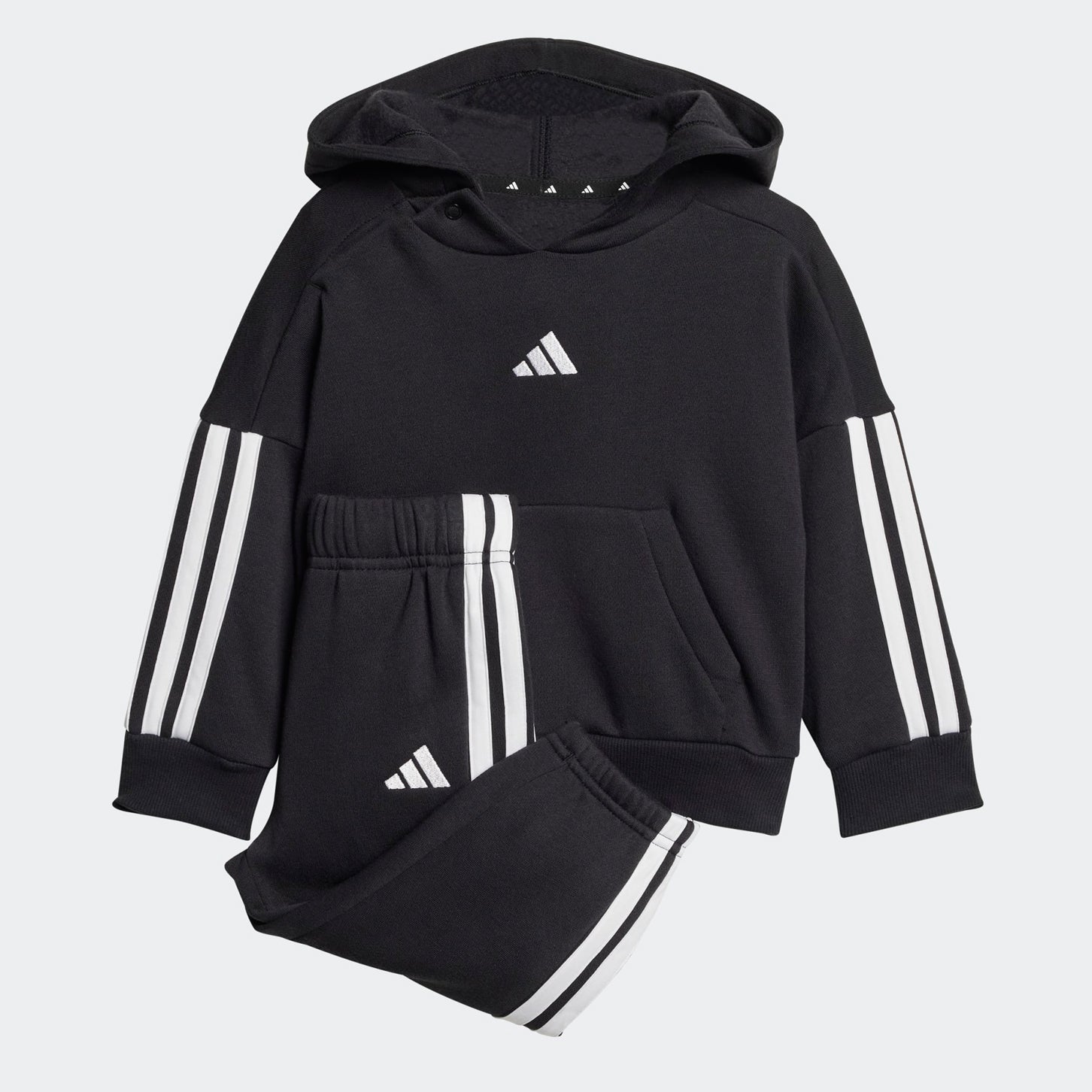 Tuta ADIDAS 3S Fl Hd Jog JD6484 Nero/Bianco Unisex bambino