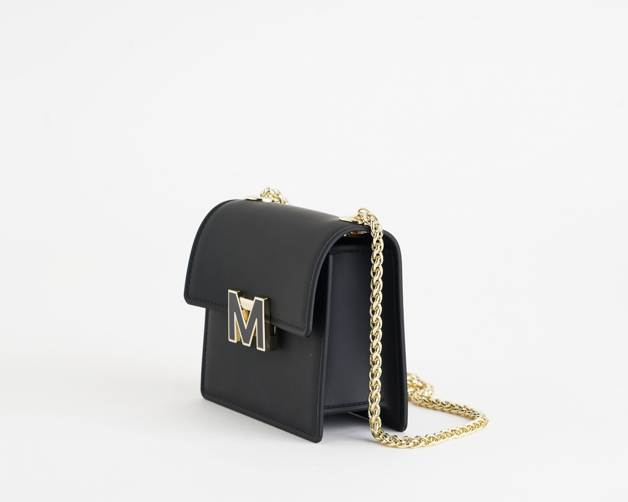 Borsa a spalla Marc Ellis Supermee S Donna Black Light Gold – Vista laterale