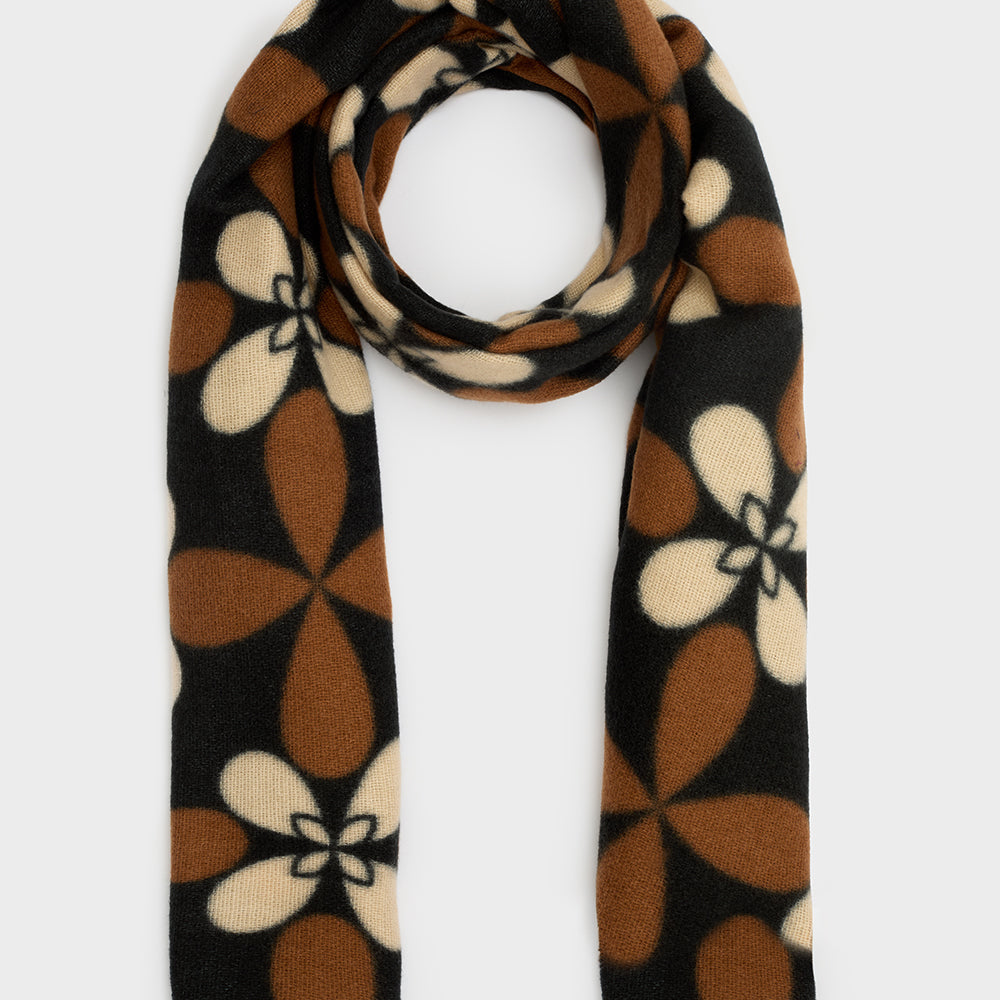 Sciarpa NALI' AMPIA FANTASIA FIORI LASC0292 Marrone Donna