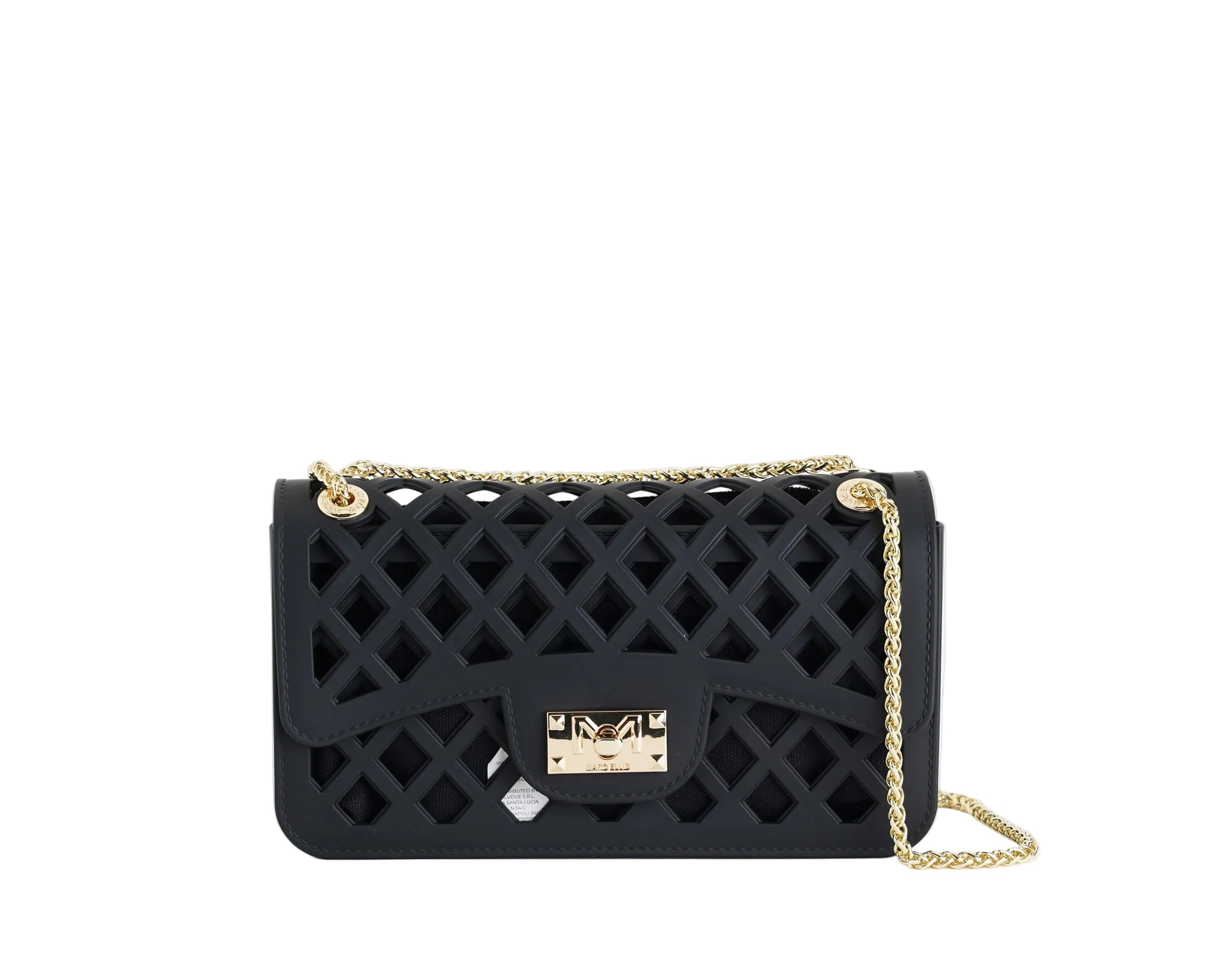Borsa a spalla Marc Ellis Flat Basket Donna Black Light Gold – Vista frontale