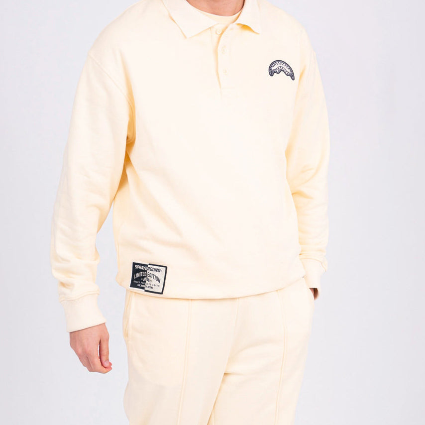 Felpa Sprayground Pure Polo SP964 Crema Uomo