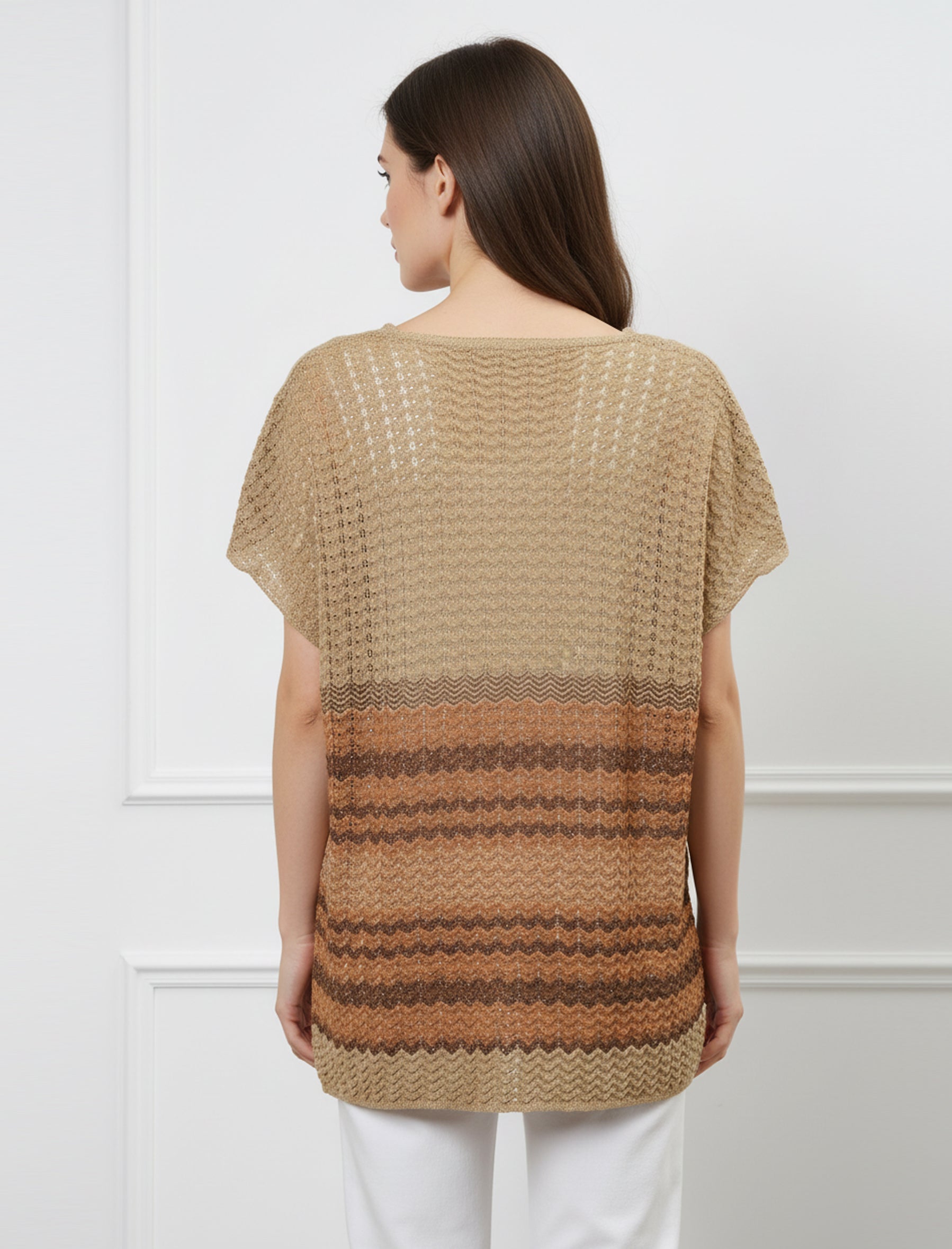 Blusa a zig-zag Aggel SS61143K Tan Gold
