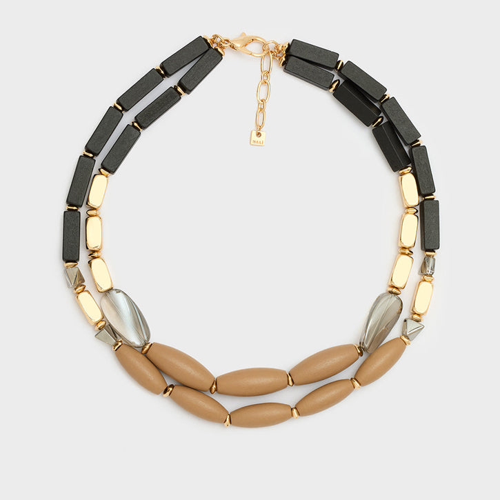 Collana NALI' Due Fili ABCL0375 Beige/Nero Donna