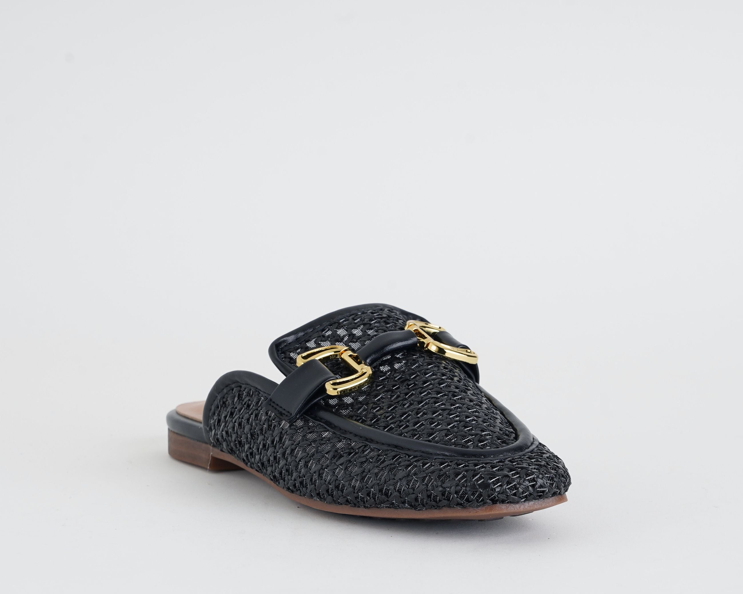 Sabot donna EXE EX2392-1AM nero in similpelle e raffia, suola sintetica