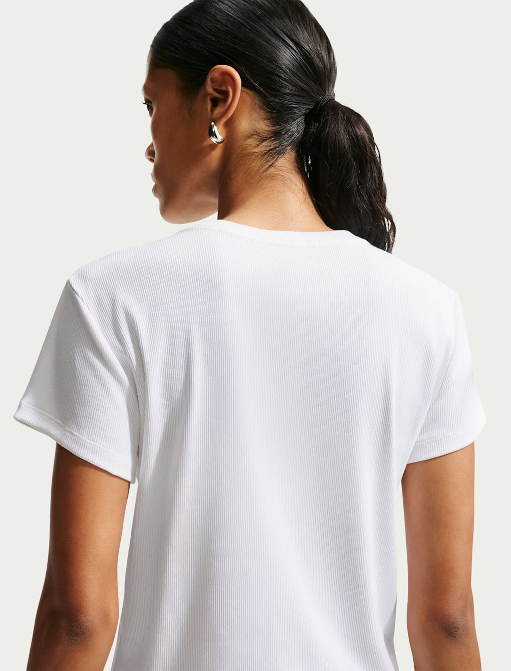 Nike T-Shirt Aderente a Costine HV4994-100 White donna