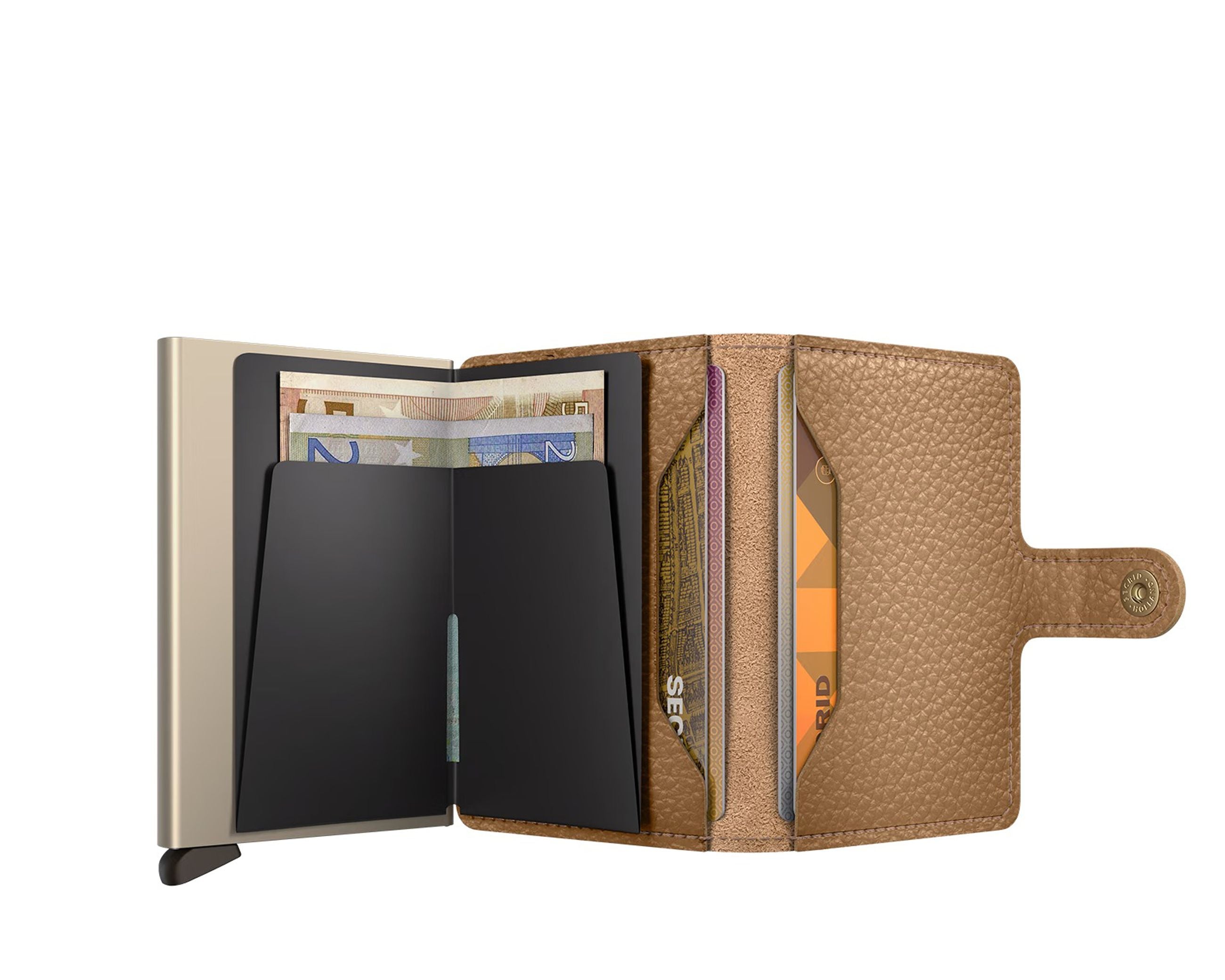 Portafoglio Secrid MPE-Cappuccino colore Cappuccino – miniwallet in pelle con protezione RFID