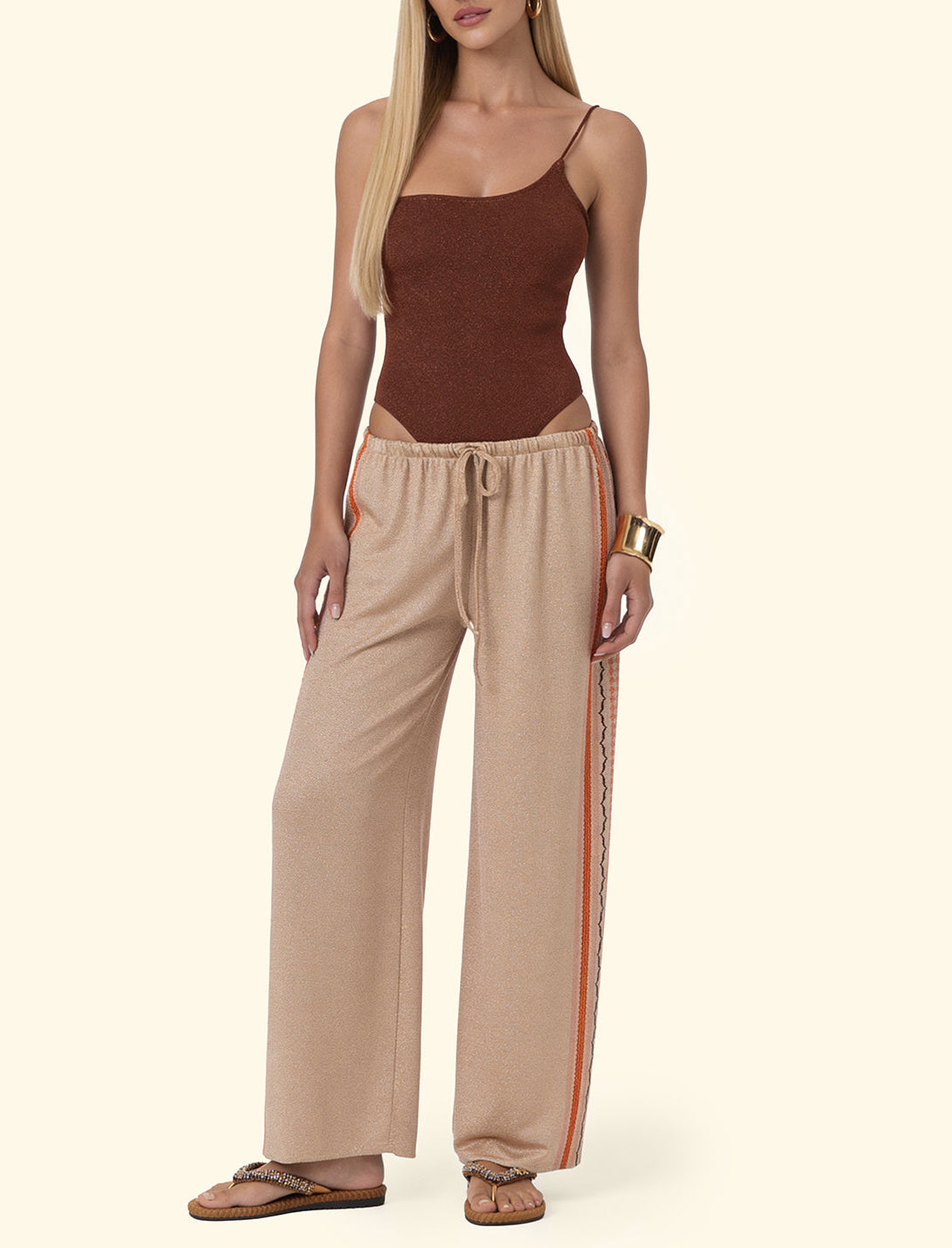 F**K FK26-SW0749X67 pantalone in lurex Fantasia