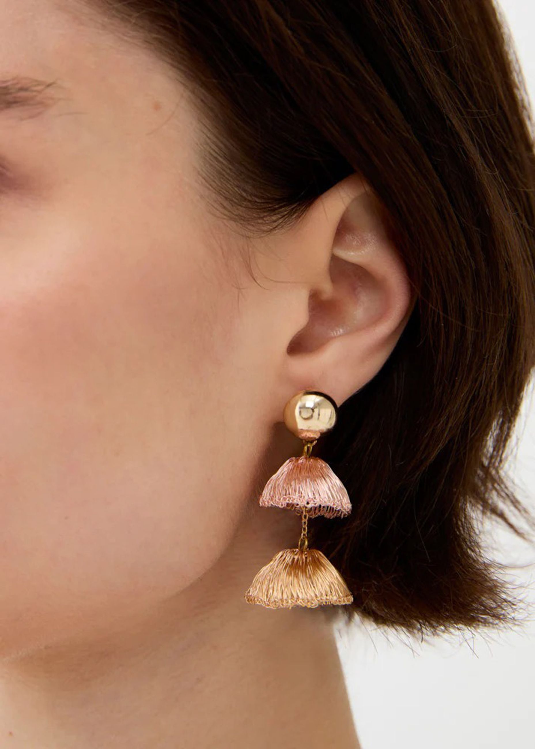 Orecchini Nalì Bells con Pietre BEOR0376 Rosa Donna