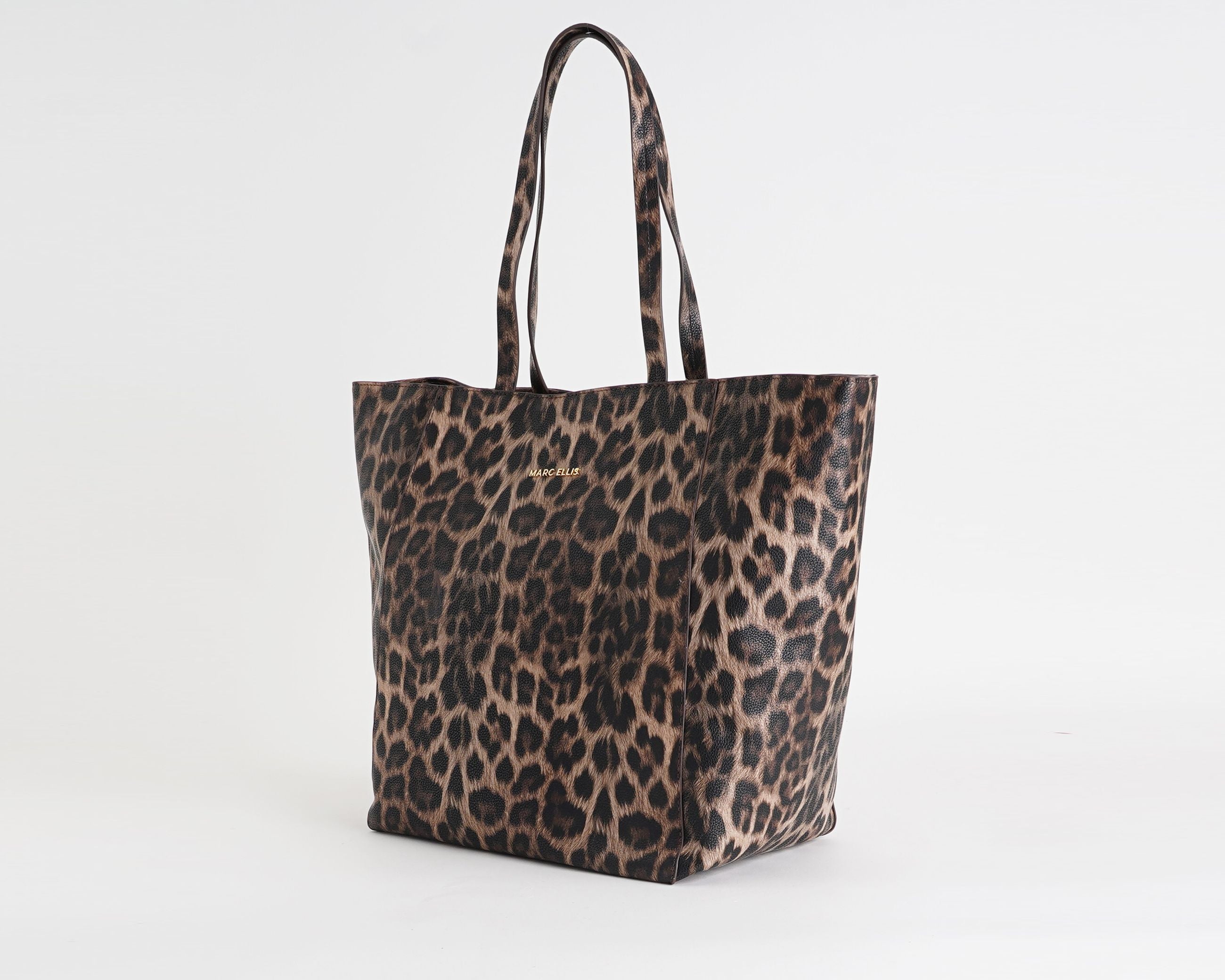 Borsa a spalla Marc Ellis Joelle Macro LT Black/Gold Donna – vista laterale, profilo H.18×L.30×P.9 cm con tracolla in metallo scorrevole