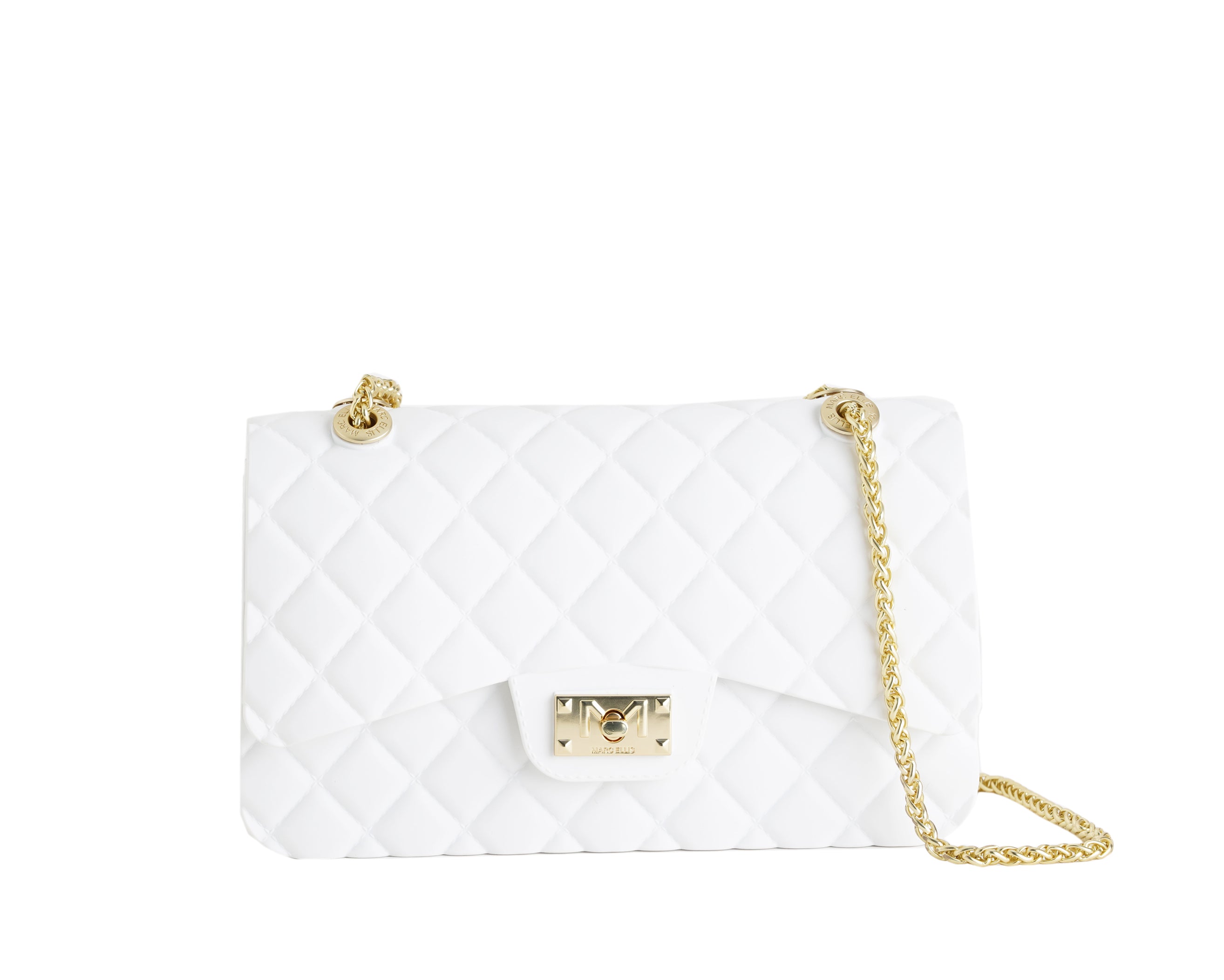 Borsa a tracolla Marc Ellis Flat Falcon M 26 Donna Milk Matt Gold - Vista frontale