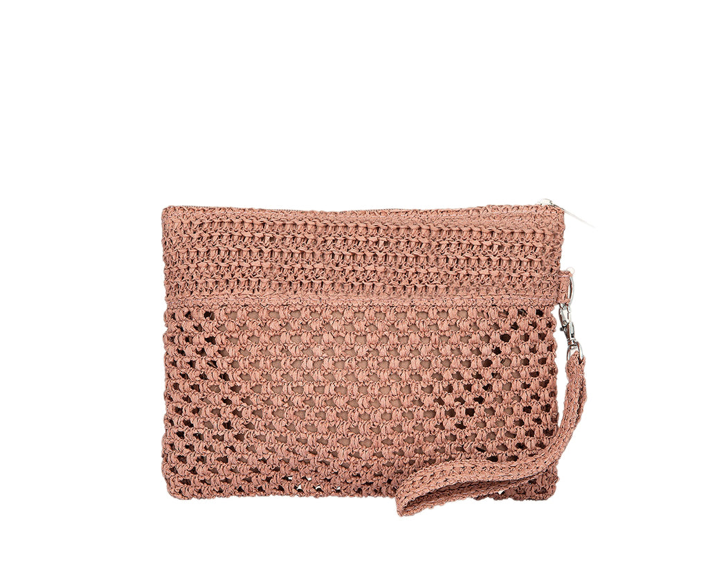 Mini Pochette Me Fui SW0055PK in rafia Rosa Donna