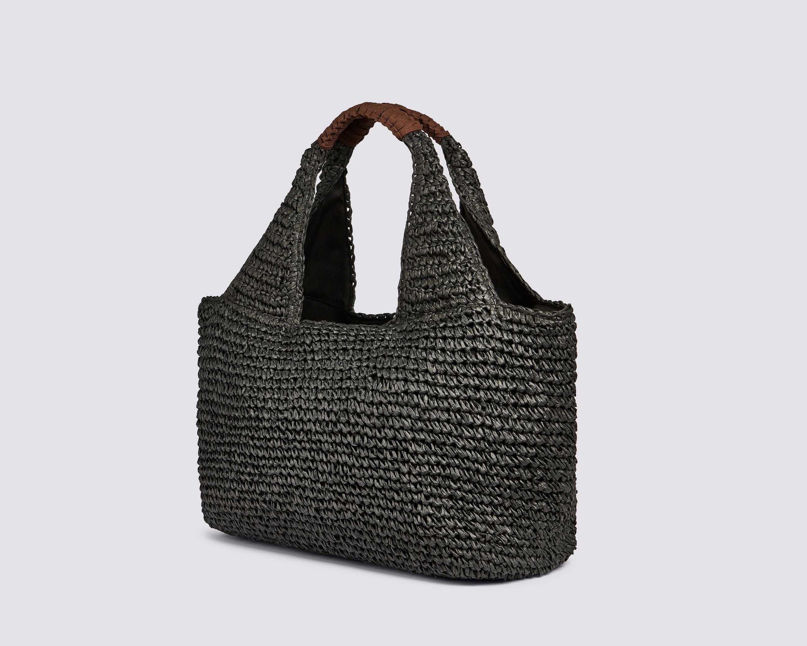 Maxi Bag Sundek in paper straw intrecciata AW714ABPA100 Black