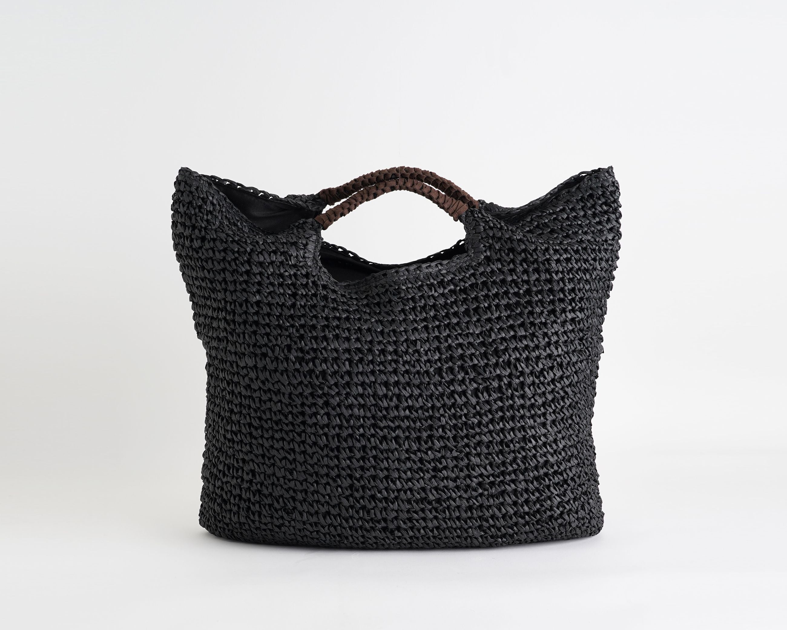 Borsa mare in paglia intrecciata Sundek AW825ABPA100 Black