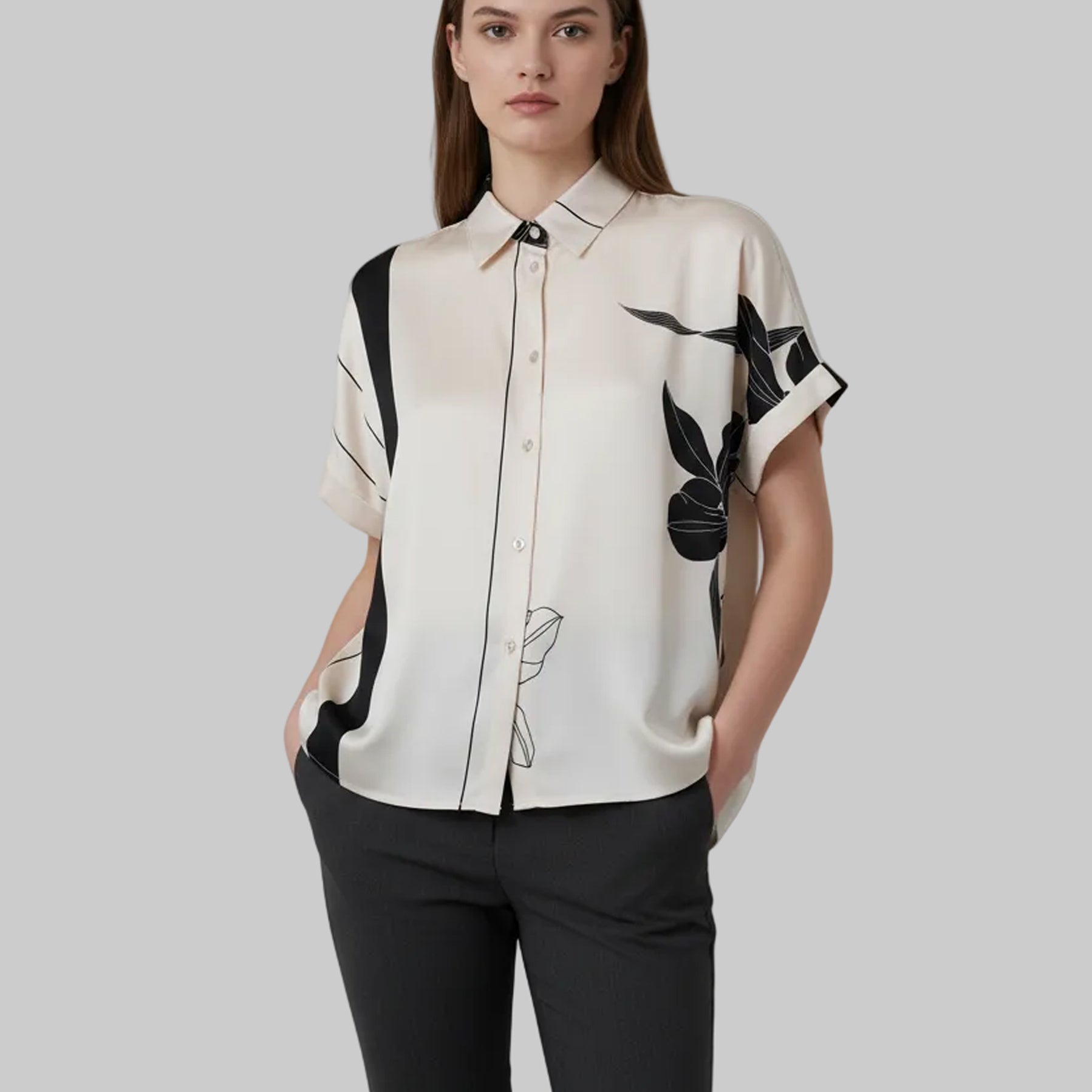 Camicetta Anonyme Roses A76SB006 Burro