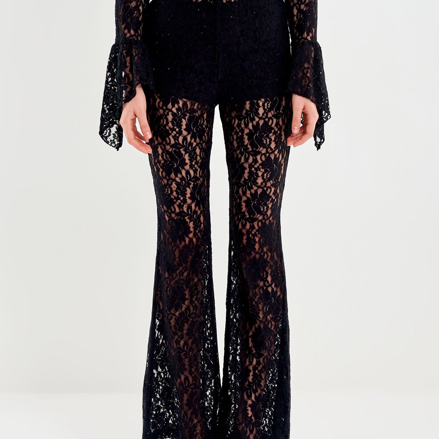 Pantalone in pizzo VICOLO TF1647 Nero Donna