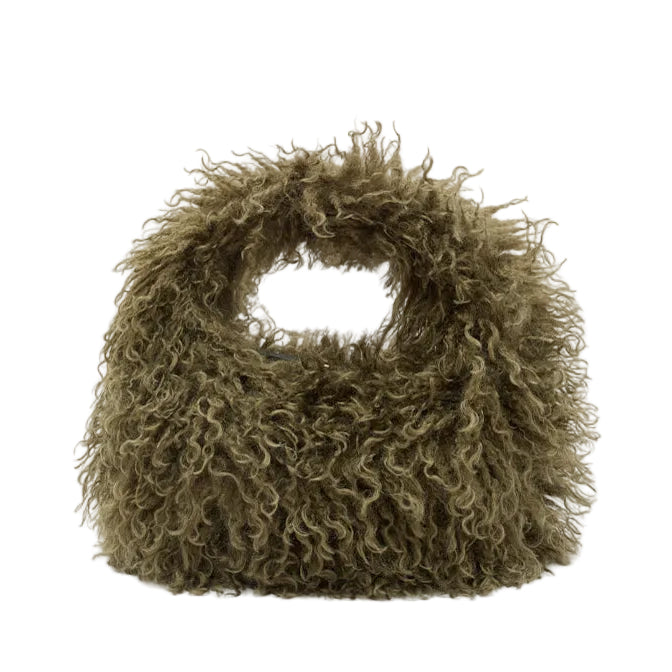 Borsa a mano Nalì Furry MCBS0018 Verde Donna