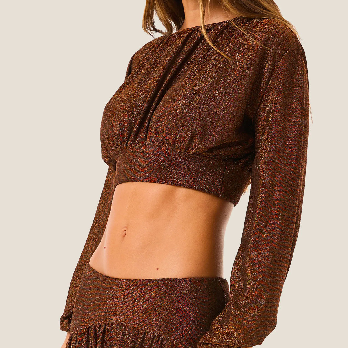 Top Crop 4Giveness Lurex resort 126WCUTP5758 Bronzo