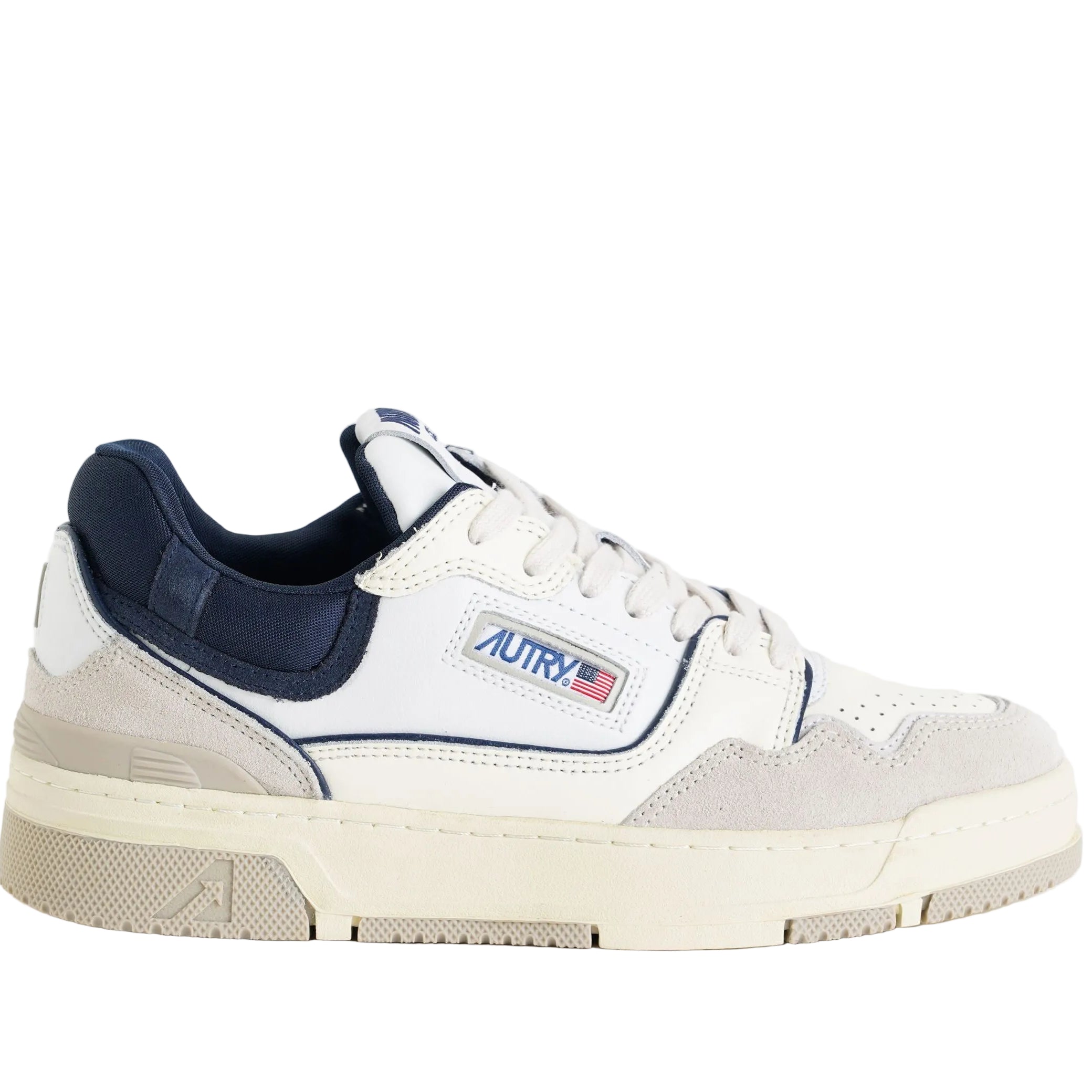 Sneakers in pelle e suede Autry Clc Low ROLM MC13 Bianco/Sand/Space Blue Uomo