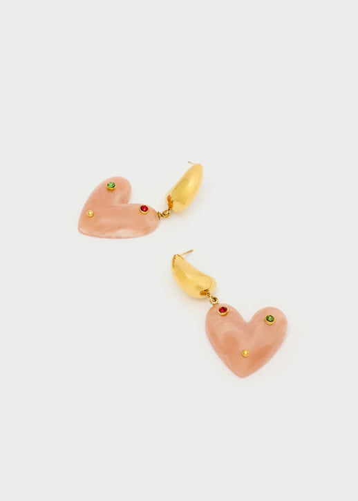 Orecchini Nalì Sof Cuore Con Pietre LNOR0145 Oro/Rosa