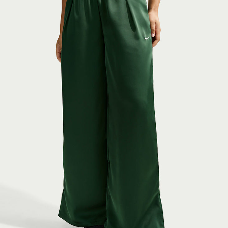 Pantaloni larghi in raso a vita media Nike IH1326-323 Fir (Sail) Donna
