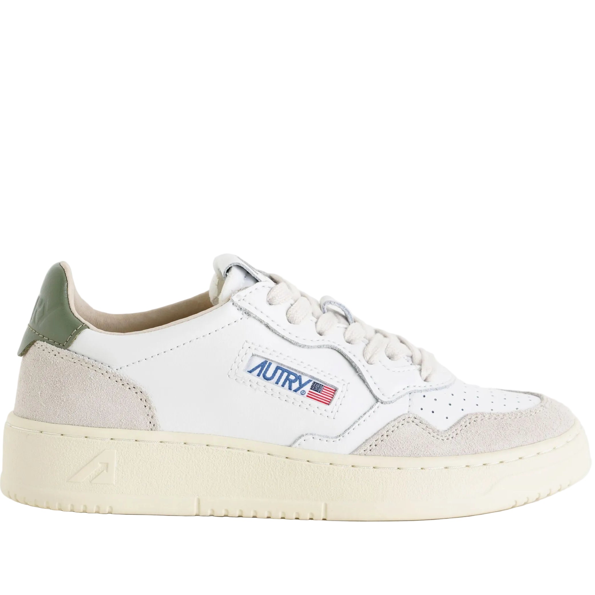 Sneakers in pelle e suede Autry Medalist Low AULW LS17 Bianco/Bronze Green Donna