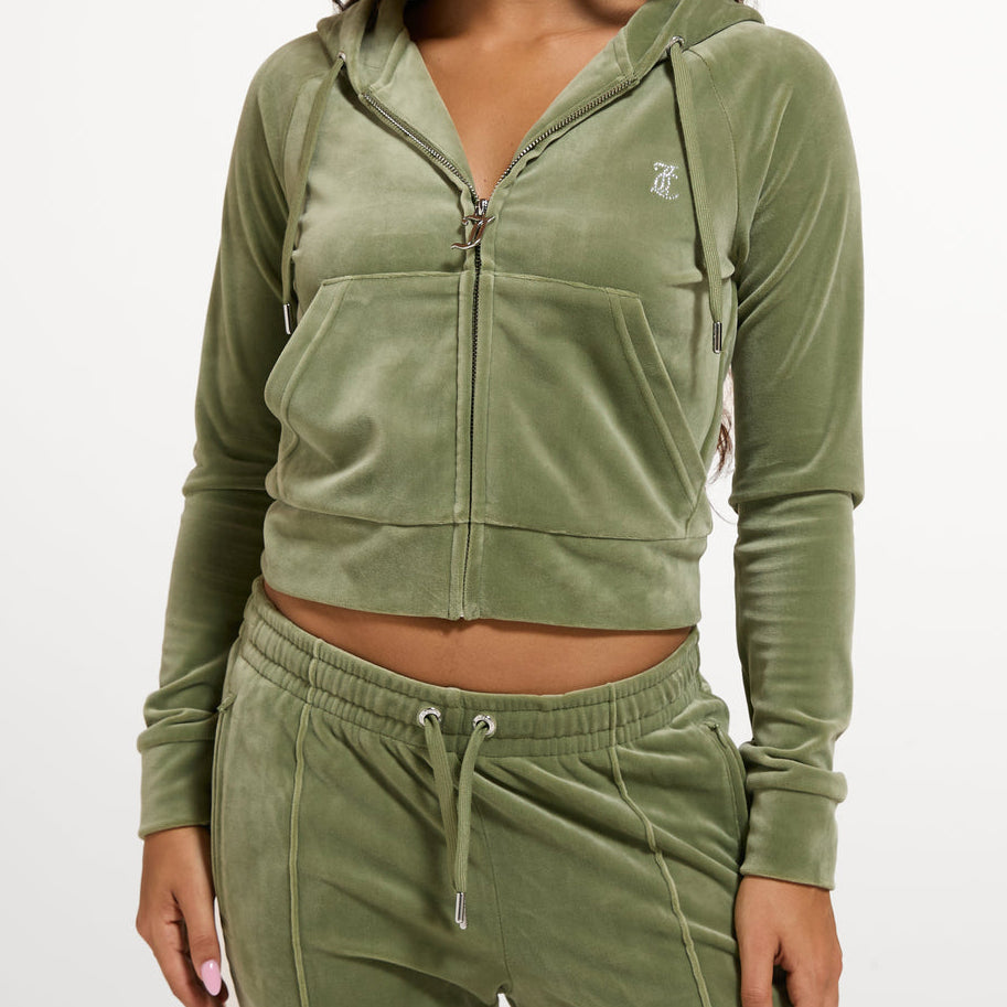 Felpa con cappuccio Juicy Couture Madison VIJH70194WPFOG9 Oil Green Donna