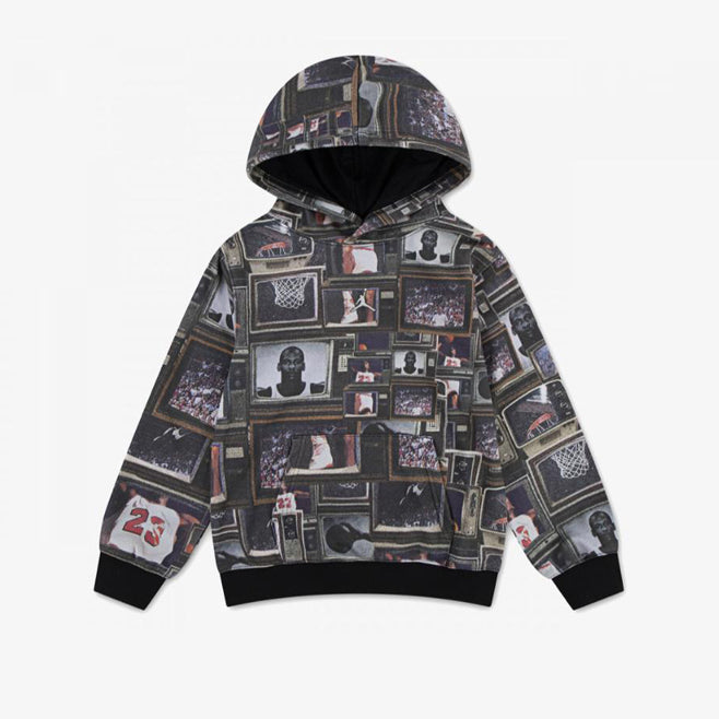 Felpa con cappuccio Jdb Mj Brklyn Aop Ft Po 95F092 Nero Unisex bambino