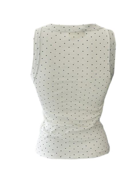 Canotta a pois Vicolo UAB0254 Bianco/Blu
