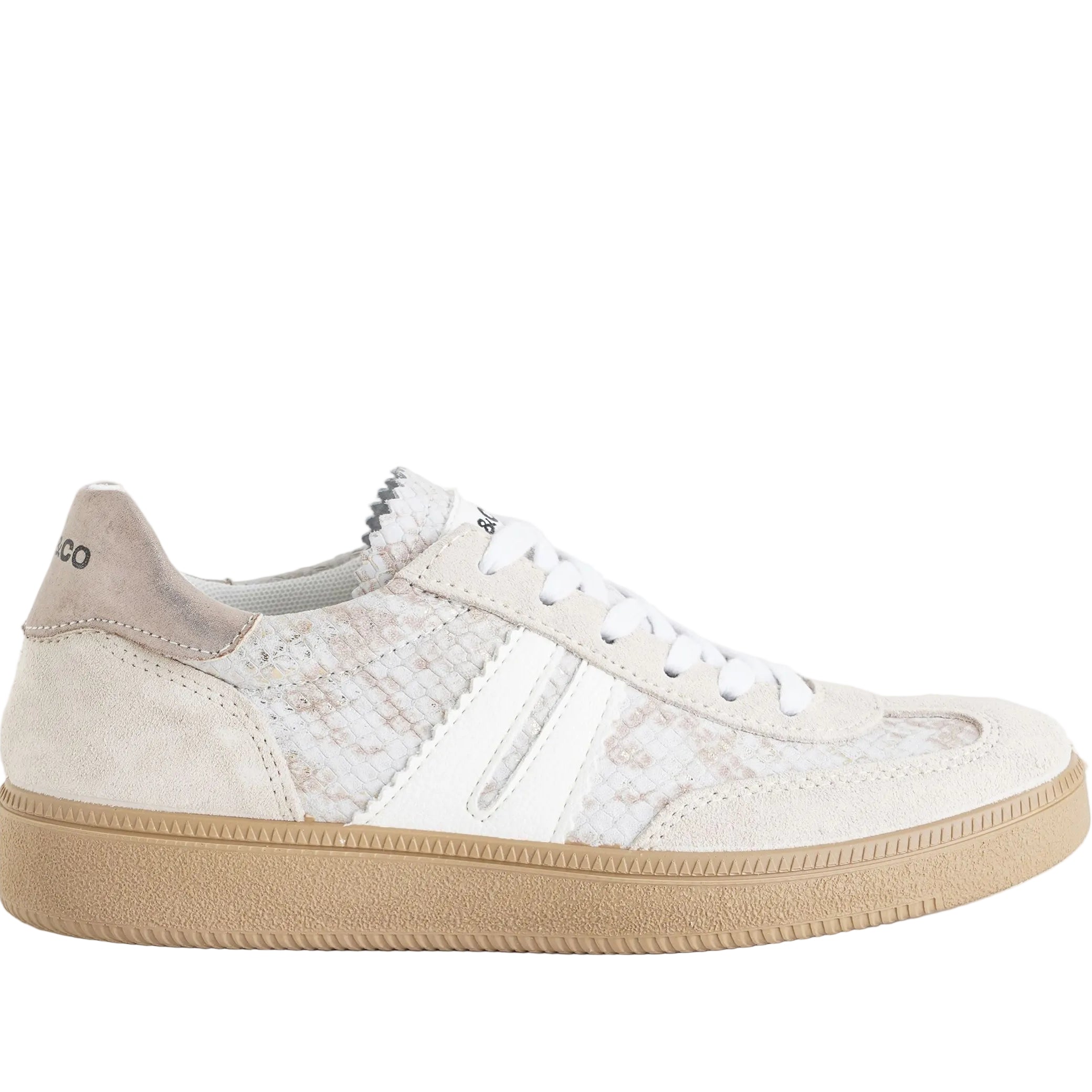 Sneakers con zeppa IGI&CO 1142599 juta platino da donna, tomaia in camoscio bicolore, zeppa 30 mm