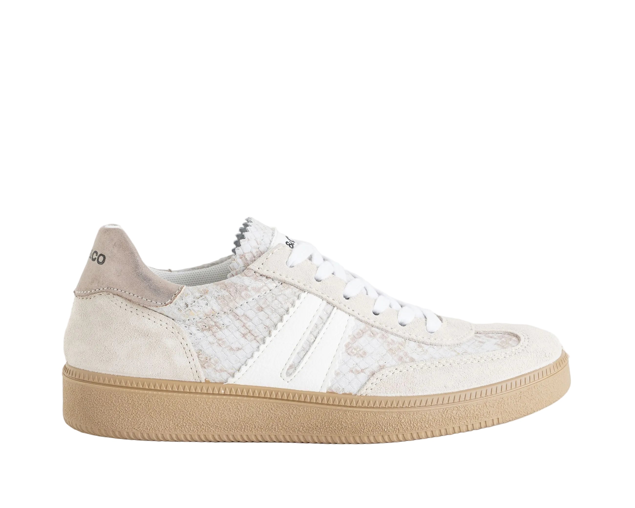 Sneakers con zeppa IGI&CO 1142599 juta platino da donna, tomaia in camoscio bicolore, zeppa 30 mm