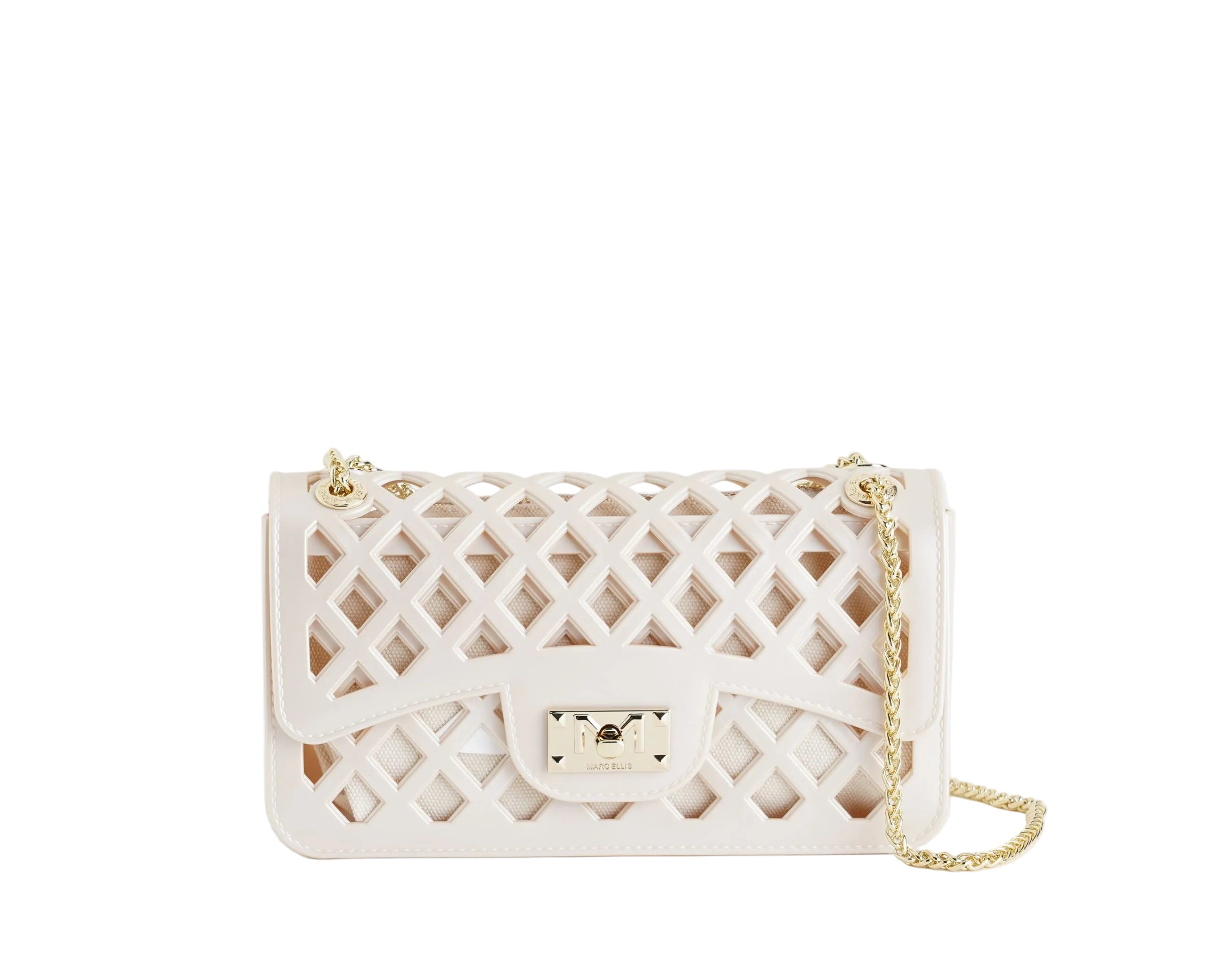 Borsa a spalla Marc Ellis Flat Basket Donna Beige Light Gold – Vista frontale