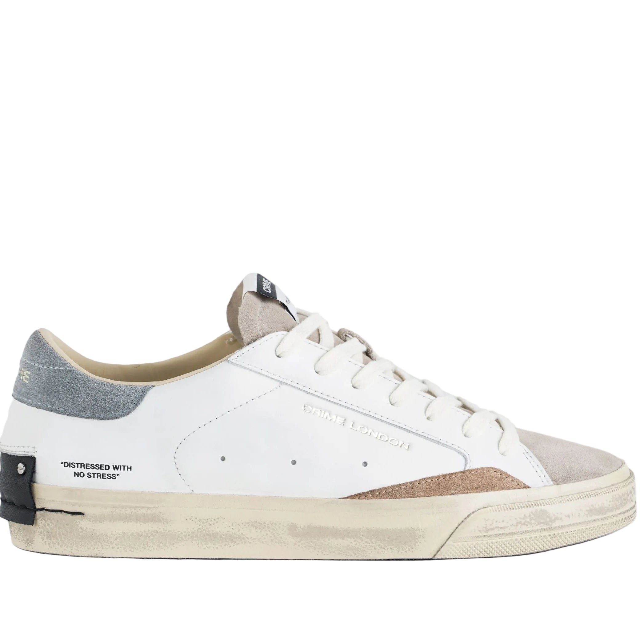 Sneakers Crime London Distressed 2.0 Stone Grey uomo – vista frontale