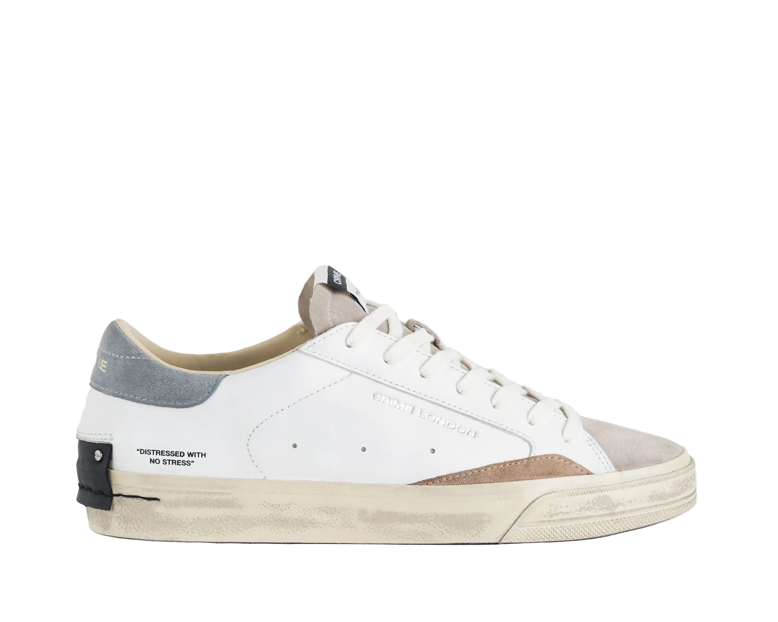 Sneakers Crime London Distressed 2.0 Stone Grey uomo – vista frontale