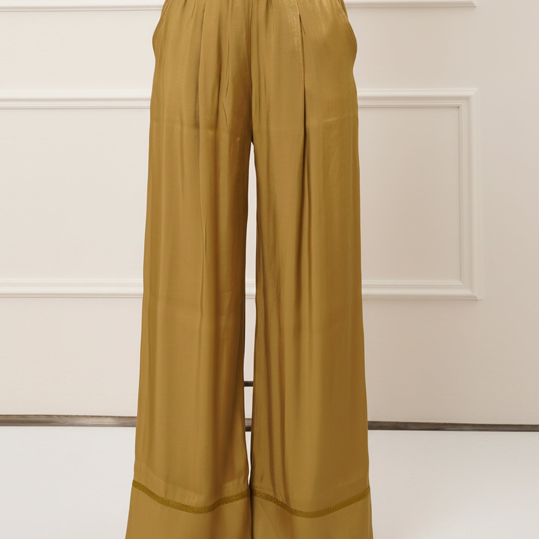 Pantaloni scintillanti Aggel SS64115KF Olive Donna