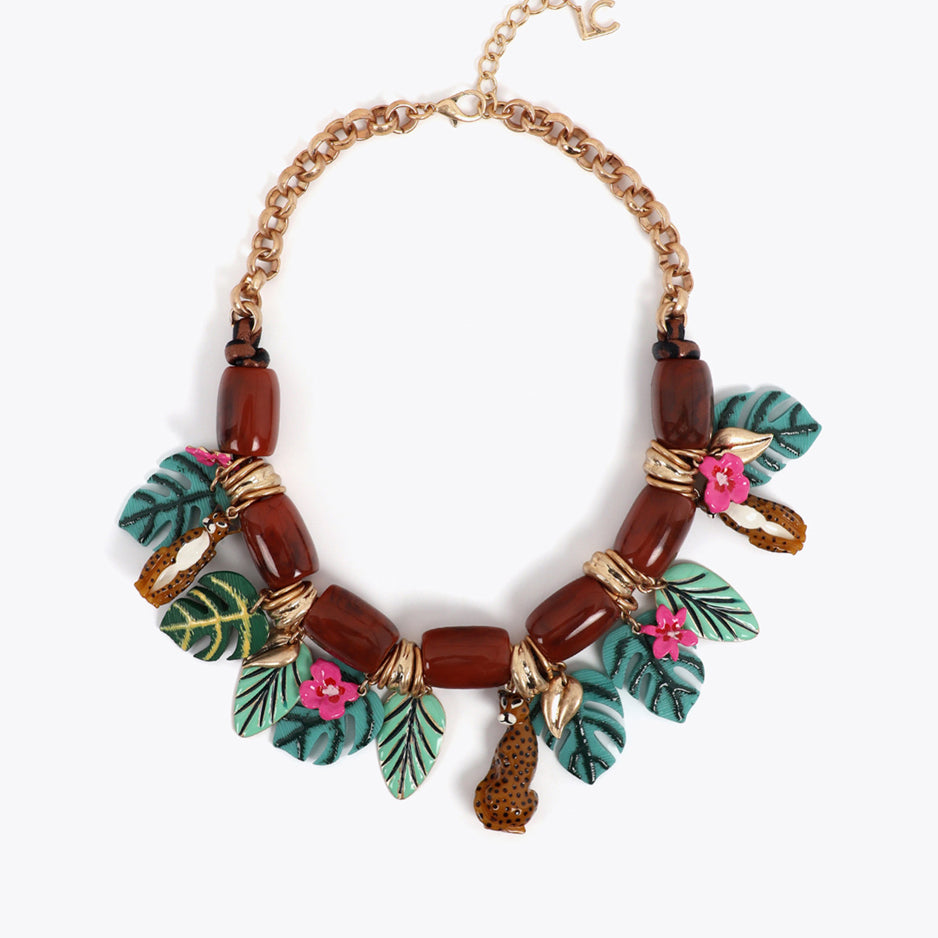 Collana a catena corta con ciondoli tropicali Lola Casademunt LS2603083 Metallo/Multicolore Donna