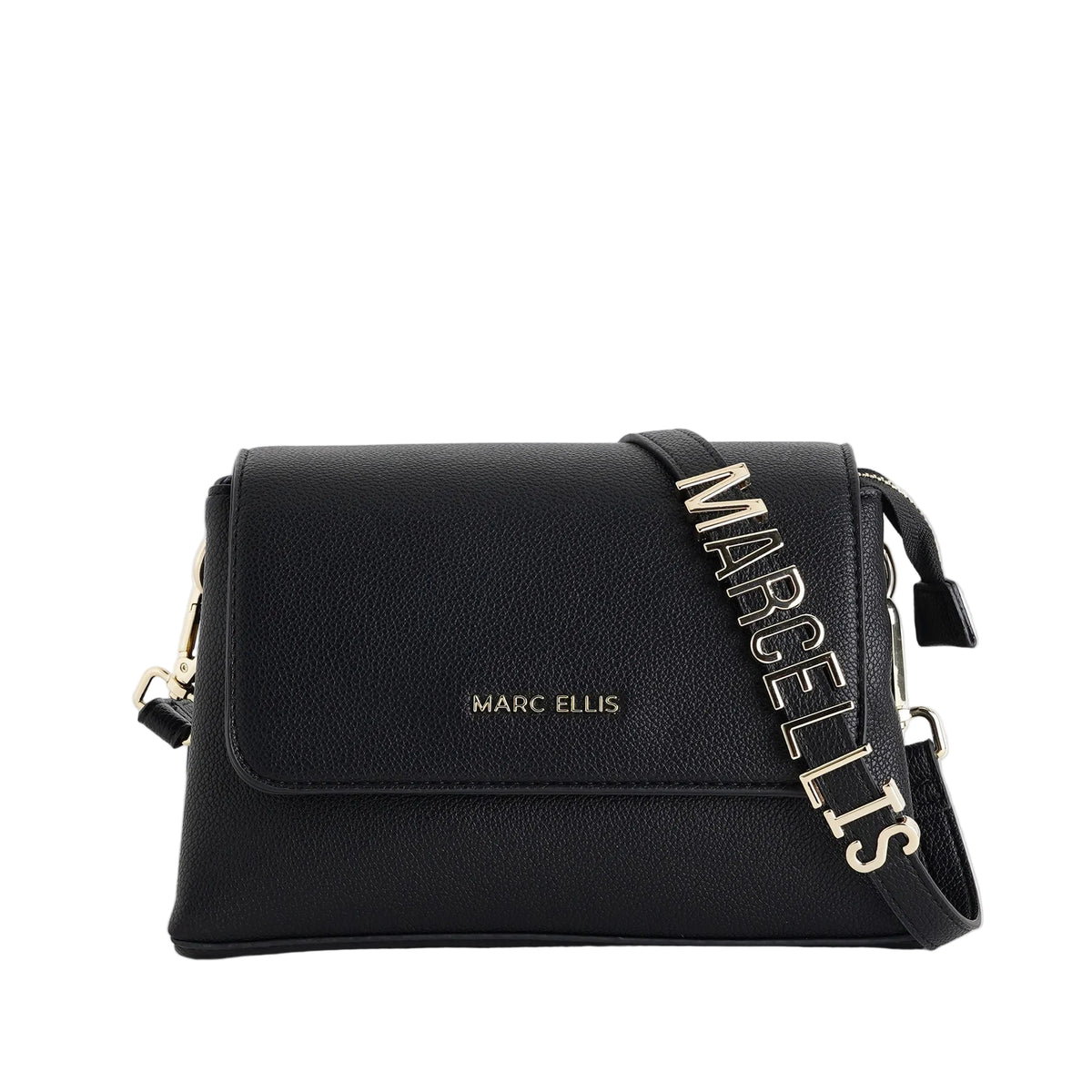 Borsa a tracolla Marc Ellis Elysia Macro Black/Light Gold Donna